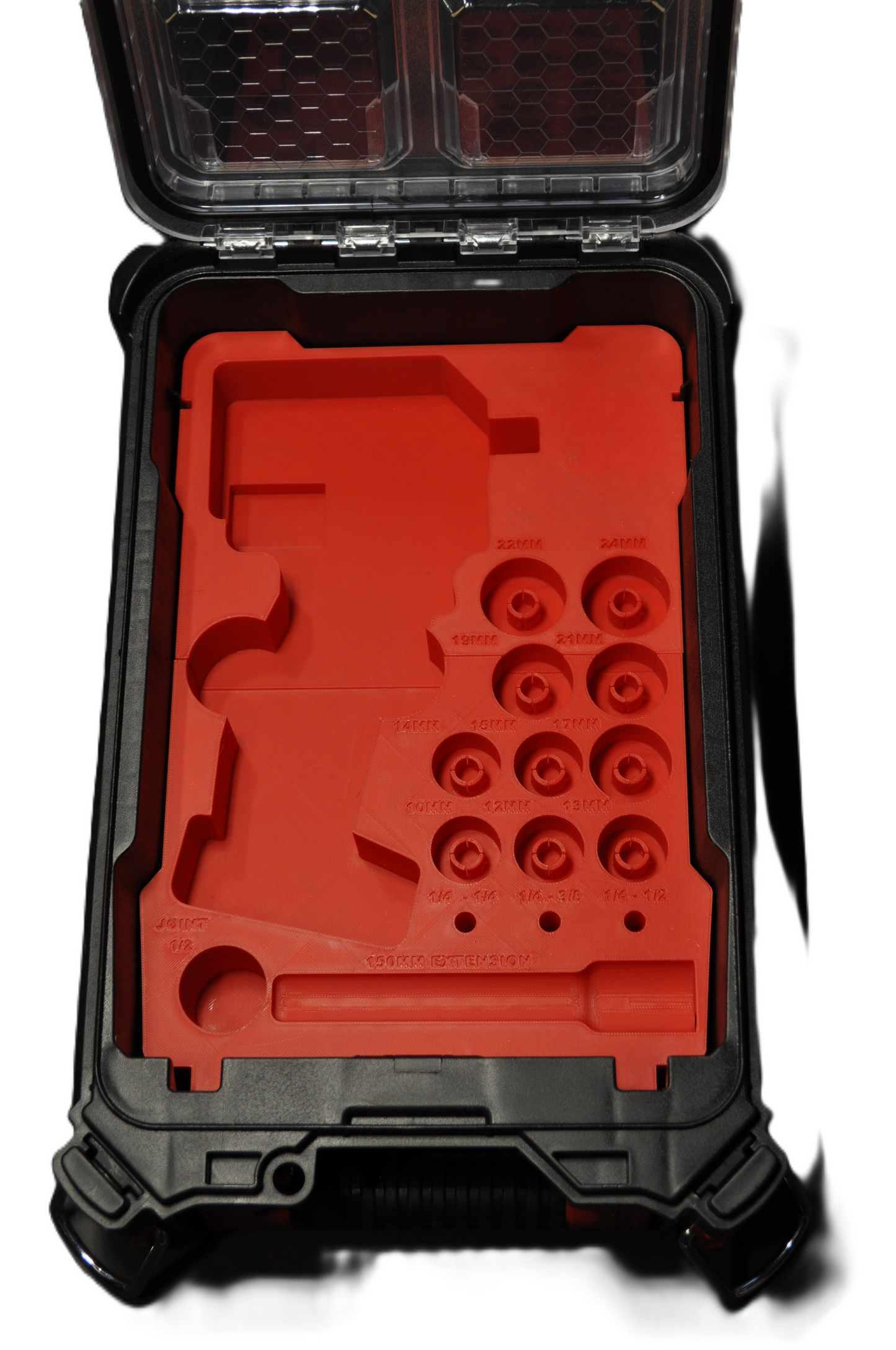 Milwaukee M12 Fuel 1/2" Impact Wrench Insert for Packout – Insert Only, highlighting the empty insert tray, perfect for storing tools efficiently.