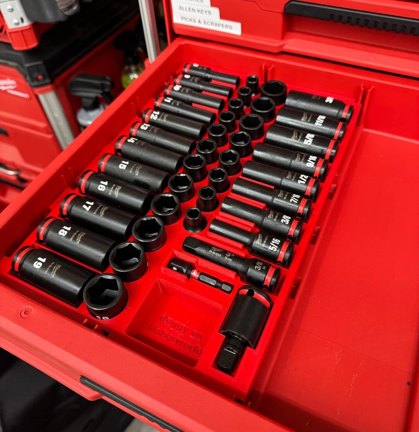 Milwaukee Packout Insert to Suit 43-Piece 3/8" Impact Socket Set β USA 48-22-9481 / AUS/UK 48-22-9481 β Fits 4-Drawer Packout