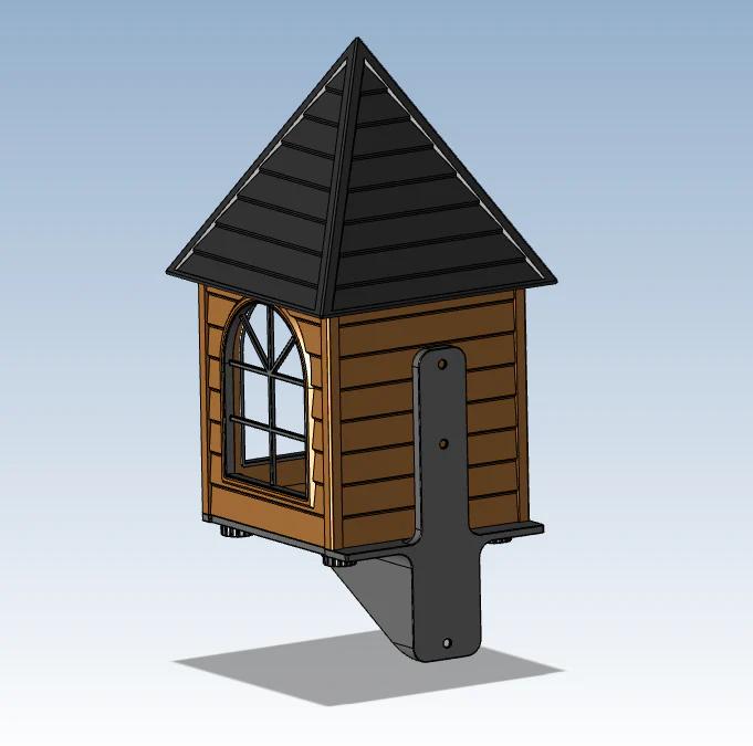 Classic Bird Feeder House with Mounting Bracket (PETG Outdoor-Safe)