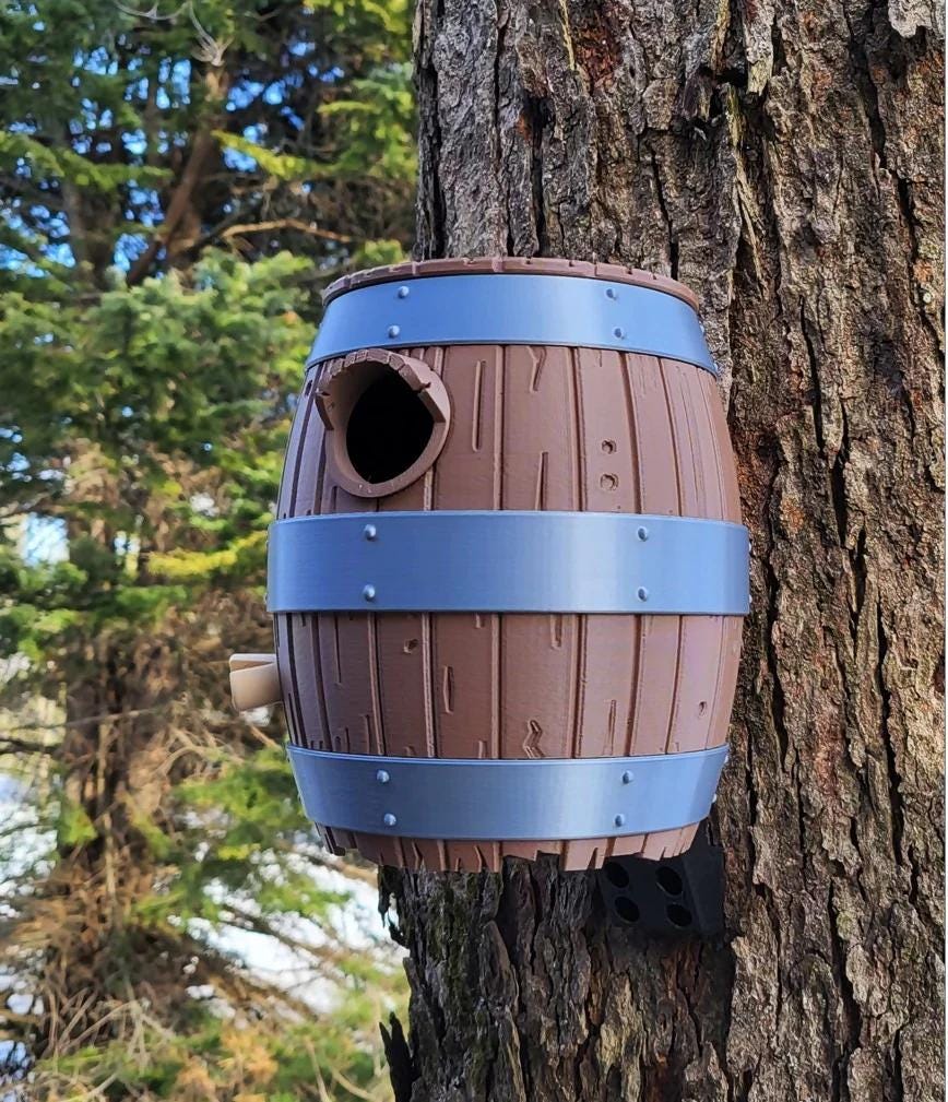 Rustic Barrel Birdhouse | Weather Resistant Garden Decor