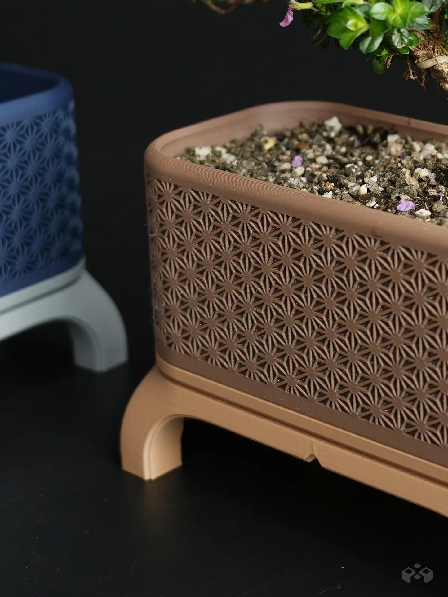 Kumiko Bonsai Planter with Legs - Rectangle
