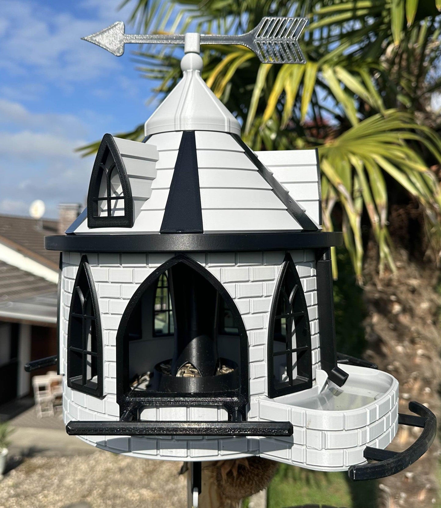 Cathedral Bird Feeder with Integrated Bath - Luxury Garden Feature