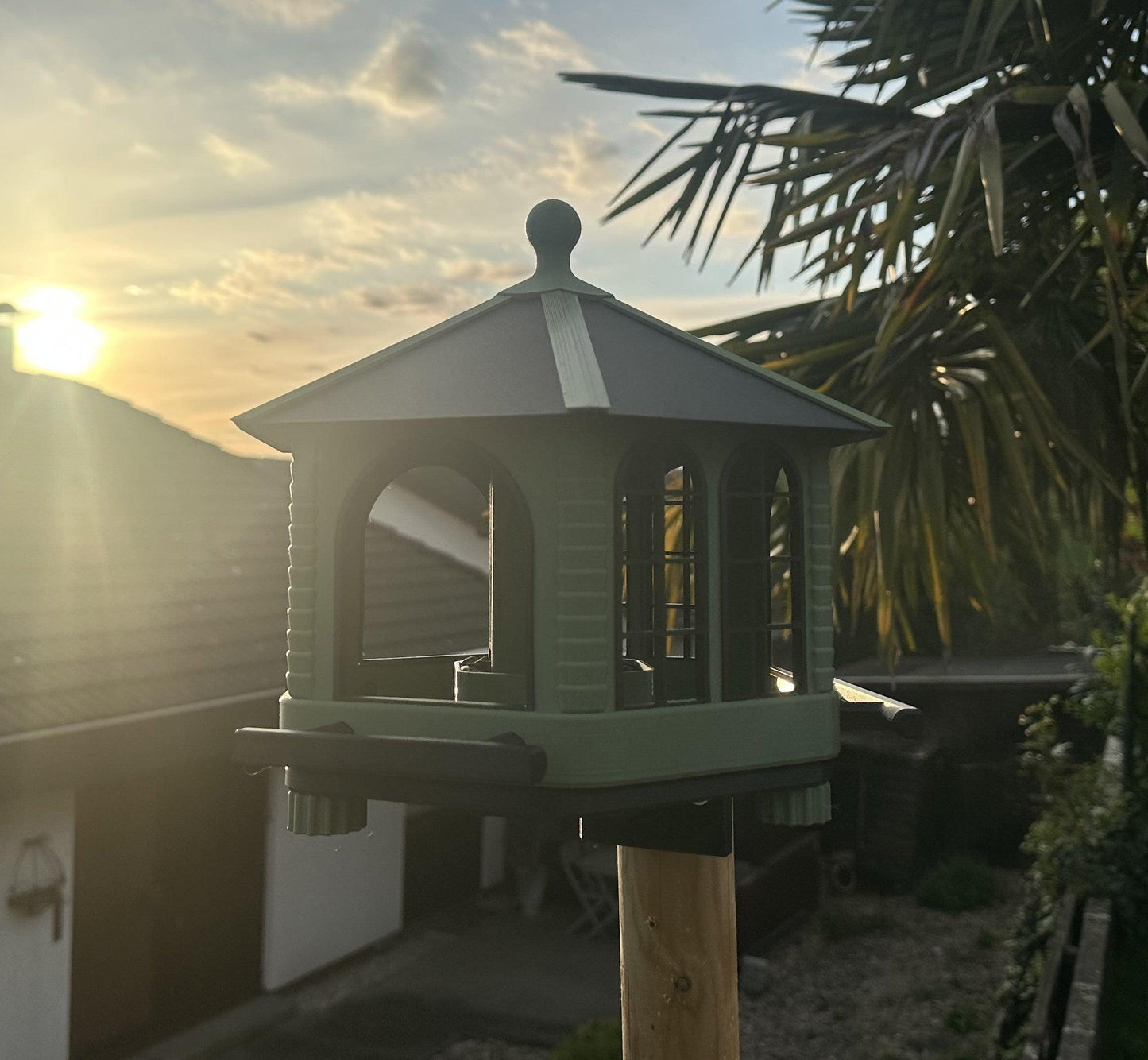 Architectural Pavilion Bird Feeder - Weather-Resistant Garden Station