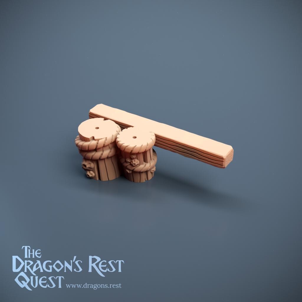 Pier End Cap — Twin Bollard | Docks Terrain | Dragon's Rest | 28mm | Ships from Australia