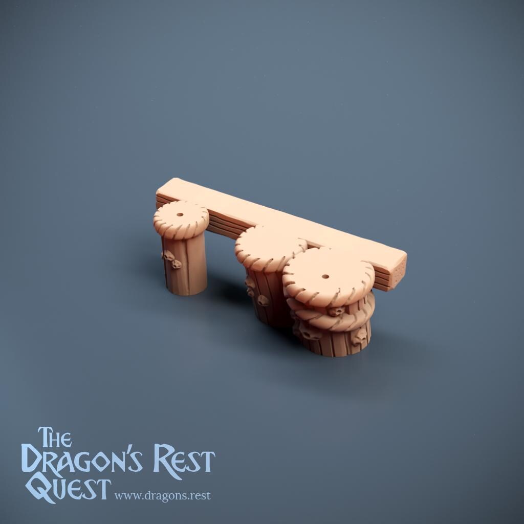 Pier End Cap — Triple Bollard | Docks Terrain | Dragon's Rest | 28mm | Ships from Australia