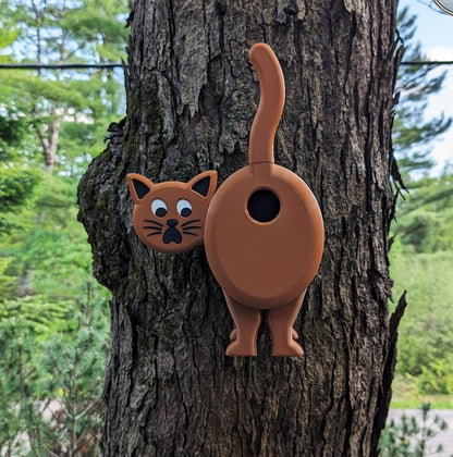 Cat Birdhouse | 14x16x18cm Whimsical Garden Décor Gift