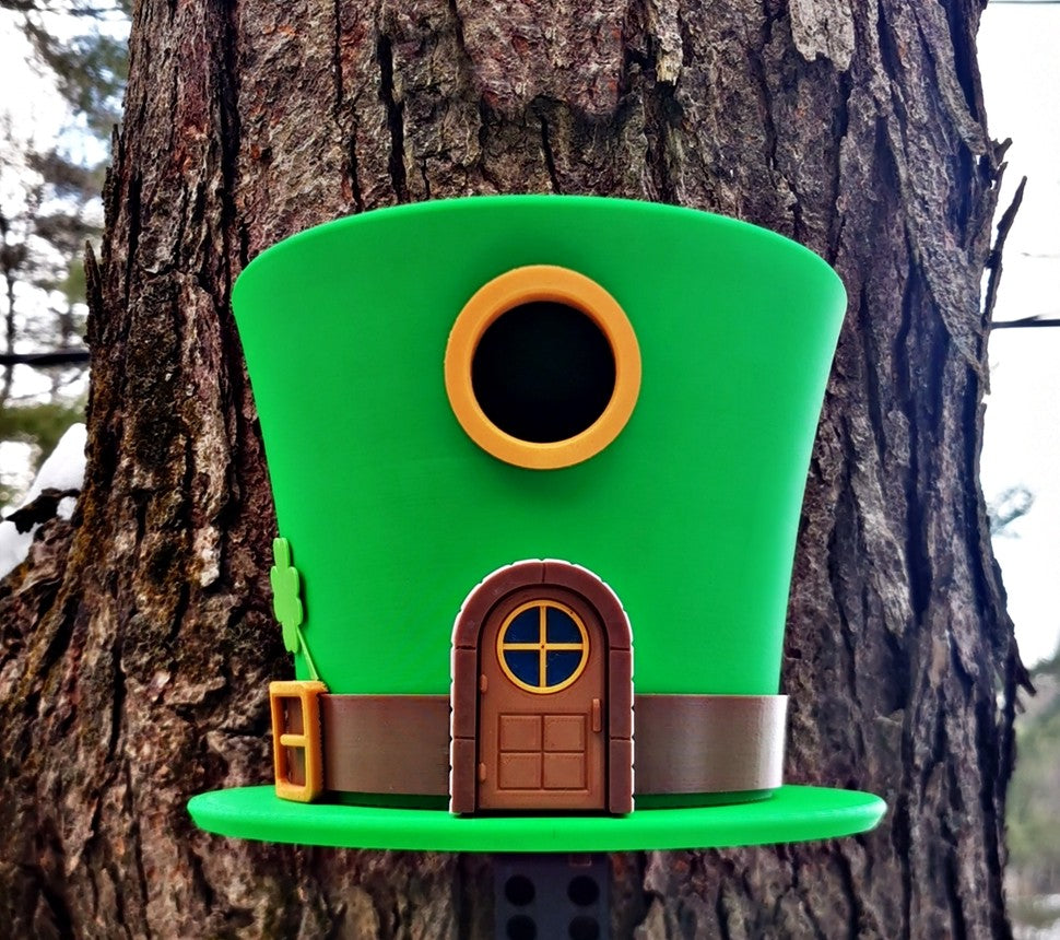 Leprechaun Hat Birdhouse | 19 x 19 x 18 cm Whimsical Garden Décor Gift