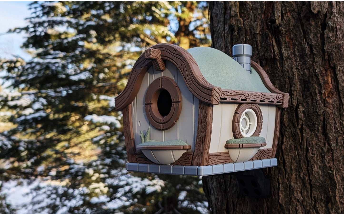 Hobbit House Birdhouse | 17×17×22cm Fantasy Garden Décor Gift