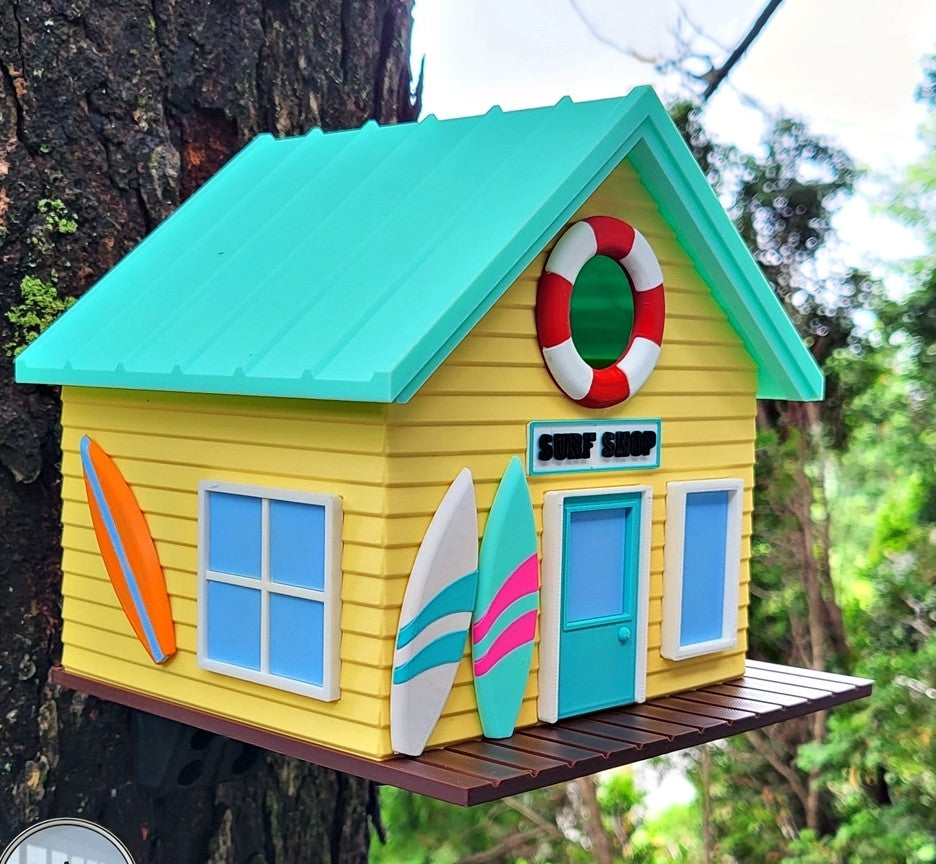 Surf Shop Birdhouse | 14x15x16cm Colorful Garden Décor Gift