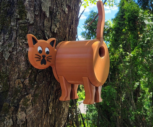 Cat Birdhouse | 14x16x18cm Whimsical Garden Décor Gift
