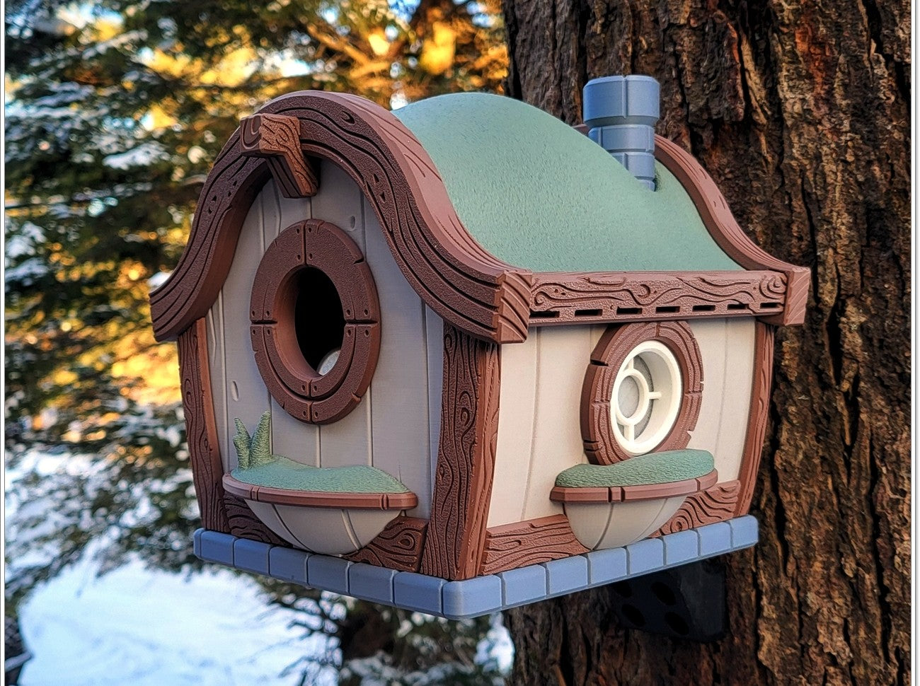 Hobbit House Birdhouse | 17×17×22cm Fantasy Garden Décor Gift