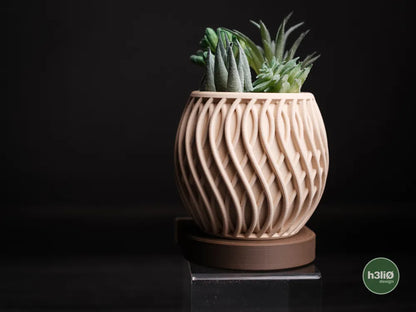 Loft Compact Planter with Integrated Drip Plate | Matte Modern Indoor Pot