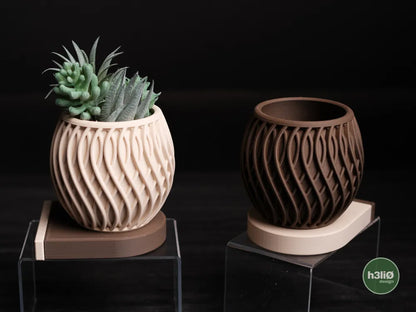 Loft Compact Planter with Integrated Drip Plate | Matte Modern Indoor Pot