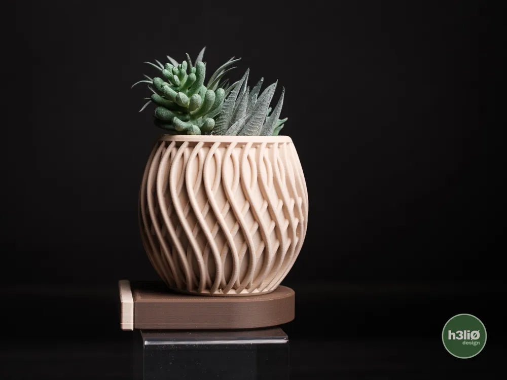 Loft Compact Planter with Integrated Drip Plate | Matte Modern Indoor Pot