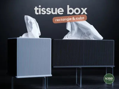 Minimalist Ribbed Tissue Box Cover | Rectangle & Cube Dispenser