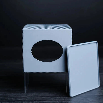 Minimalist Ribbed Tissue Box Cover | Rectangle & Cube Dispenser