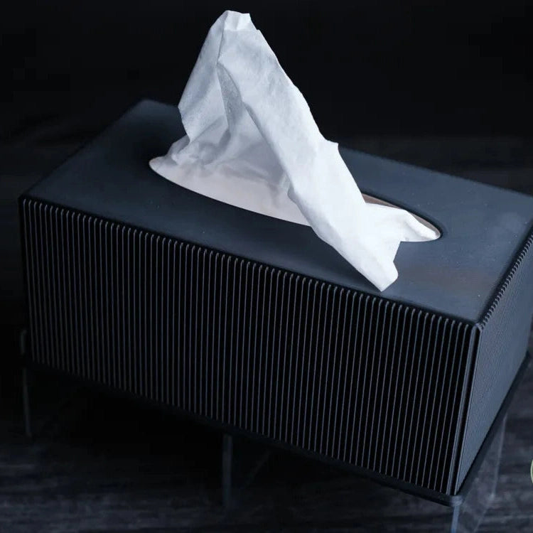 Minimalist Ribbed Tissue Box Cover | Rectangle & Cube Dispenser