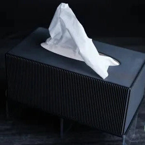 Minimalist Ribbed Tissue Box Cover | Rectangle & Cube Dispenser