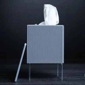 Minimalist Ribbed Tissue Box Cover | Rectangle & Cube Dispenser