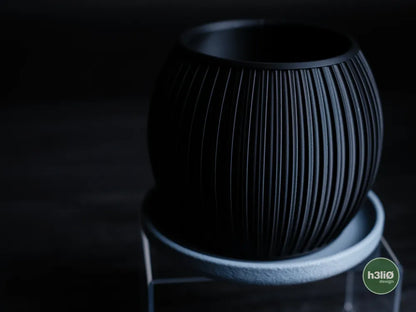 Halo Ribbed Planter | Matte Finish Indoor Plant Pot with Drip Plate