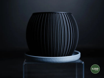 Halo Ribbed Planter | Matte Finish Indoor Plant Pot with Drip Plate