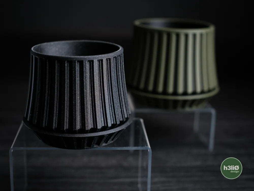 Echoic Patterned Planter with Elevated Plate | Modern Indoor Pot