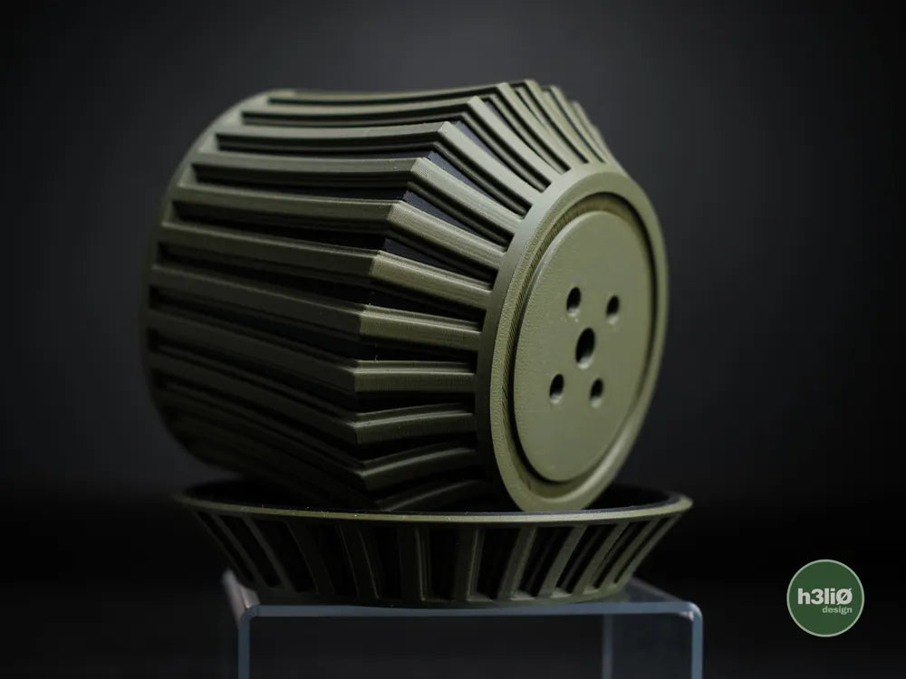 Echoic Patterned Planter with Elevated Plate | Modern Indoor Pot