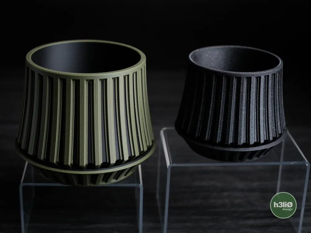 Echoic Patterned Planter with Elevated Plate | Modern Indoor Pot