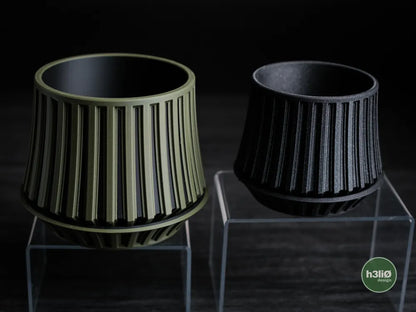 Echoic Patterned Planter with Elevated Plate | Modern Indoor Pot