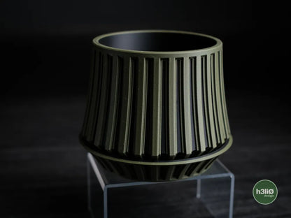 Echoic Patterned Planter with Elevated Plate | Modern Indoor Pot