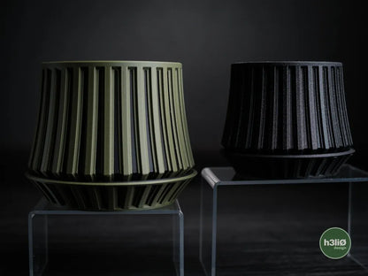 Echoic Patterned Planter with Elevated Plate | Modern Indoor Pot