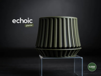 Echoic Patterned Planter with Elevated Plate | Modern Indoor Pot