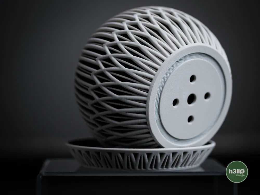 Zyra Patterned Planter with Elevated Plate | Modern Indoor Pot