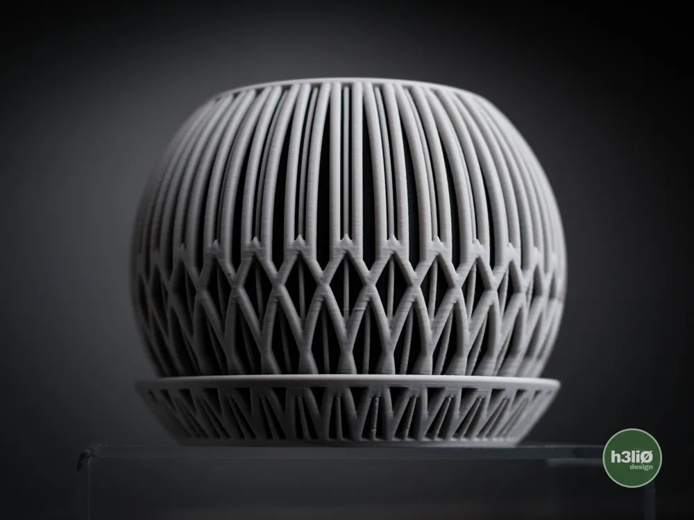 Zyra Patterned Planter with Elevated Plate | Modern Indoor Pot