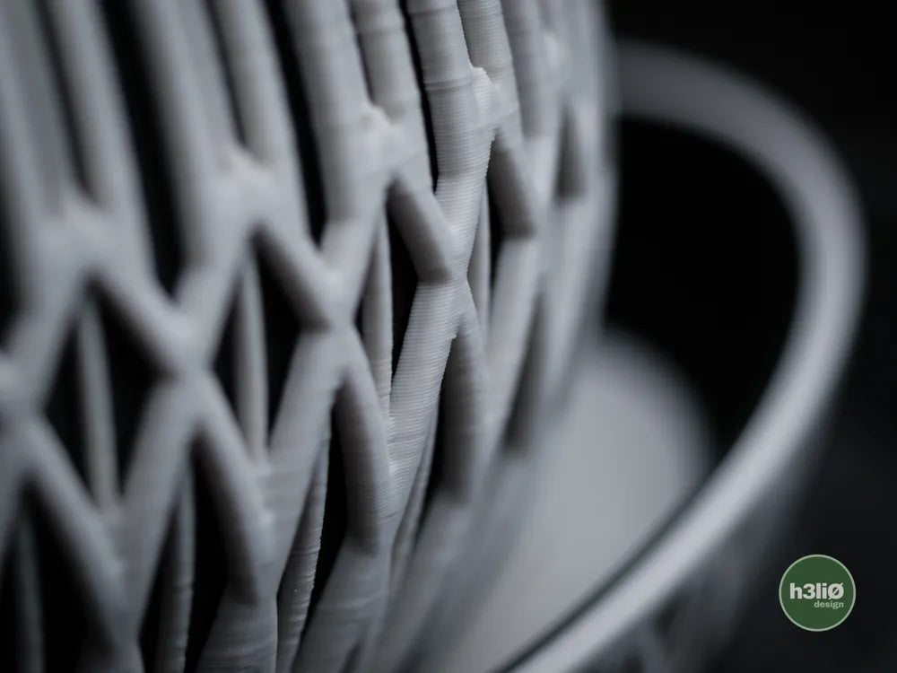 Zyra Patterned Planter with Elevated Plate | Modern Indoor Pot