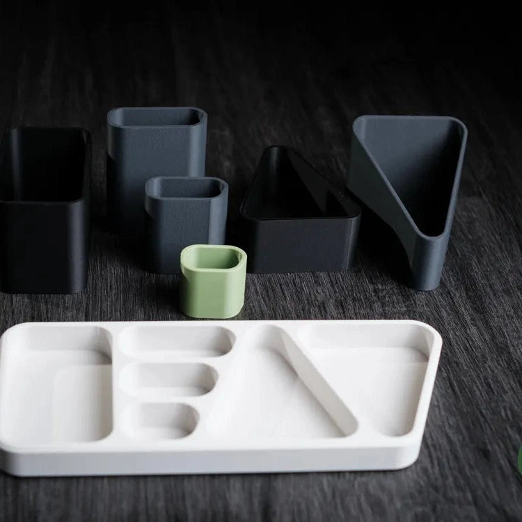 Prism Modular Desk Organiser — Minimalist Desktop Storage Tray
