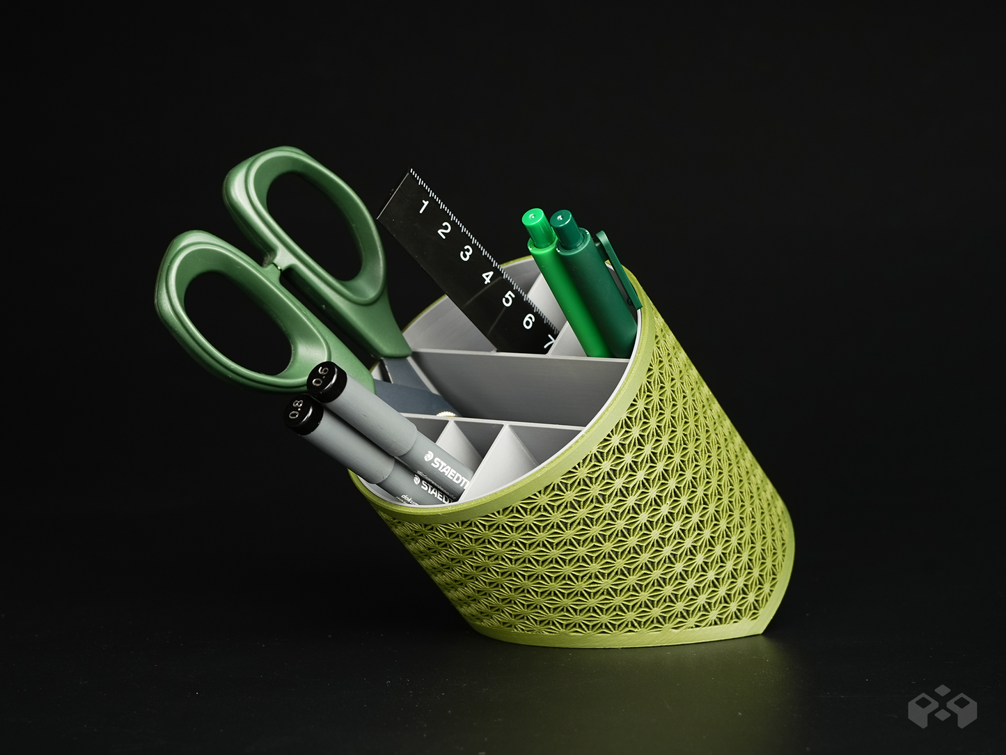 Asanoha Pen Holder – Desk Organizer | 5 Internal Layout Options