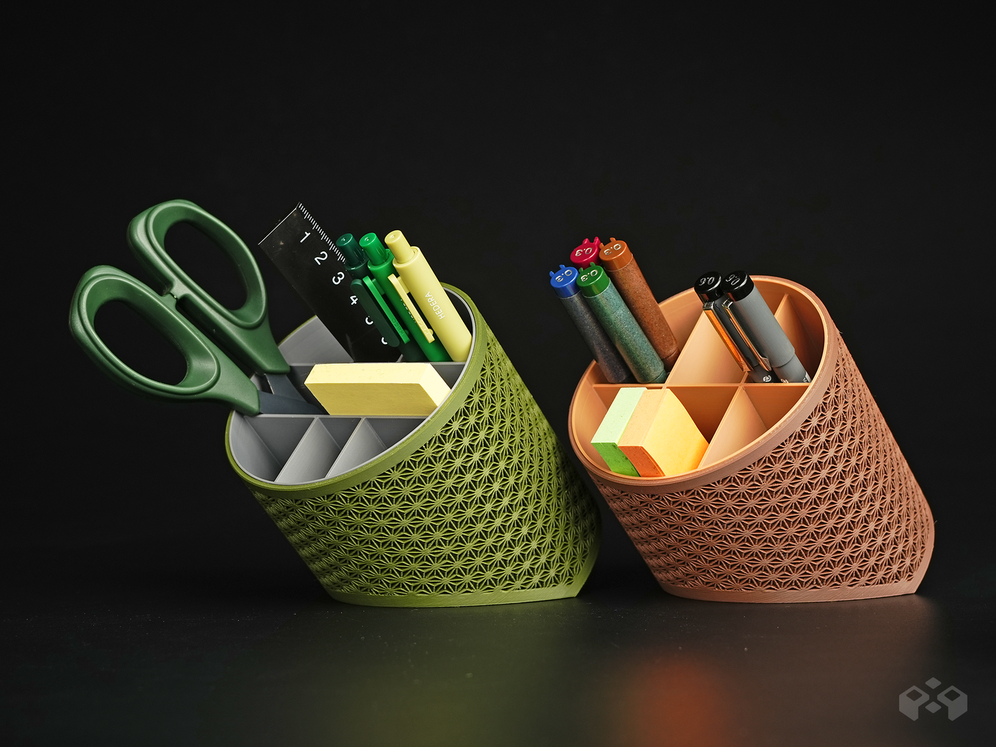 Asanoha Pen Holder – Desk Organizer | 5 Internal Layout Options