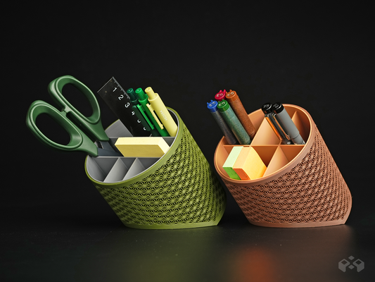 Asanoha Pen Holder – Desk Organizer | 5 Internal Layout Options