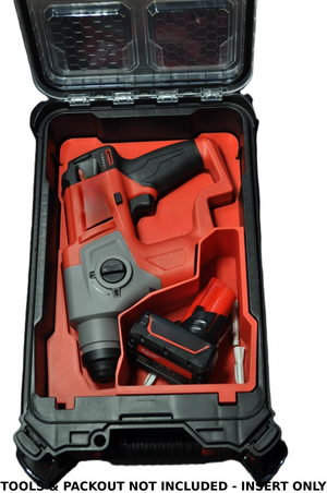 Packout Insert For Milwaukee M12 Fuel SDS Plus Rotary Hammer – 2416-20, M12CH – Insert Only with rotary hammer and battery held securely in storage compartment.