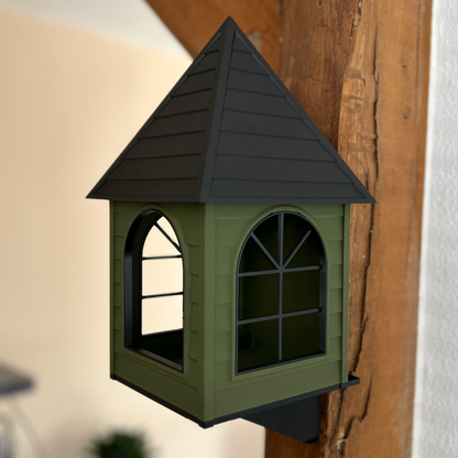 Classic Bird Feeder House with Mounting Bracket (PETG Outdoor-Safe)