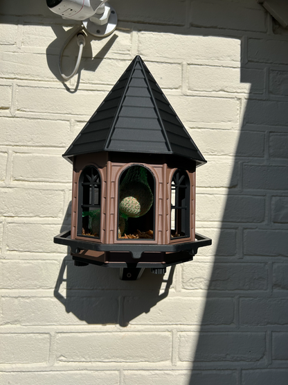 Classic Octagonal Bird Feeder House – Weatherproof PETG with Wall Mount Bracket – Made in Australia