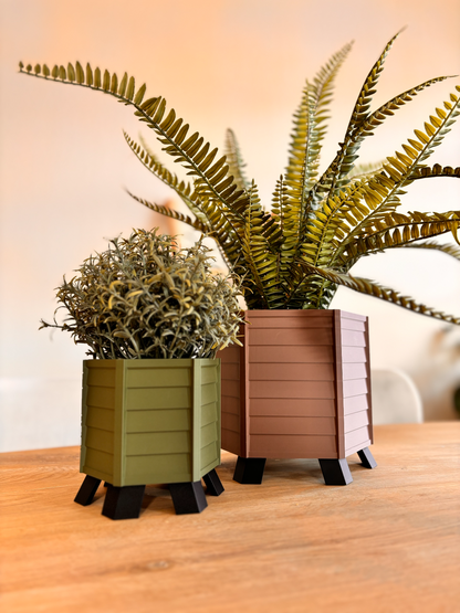 Hexagonal Planter – Rebate Planks | Small, Medium, Large or Set of 3 | Whimsical Garden Gift