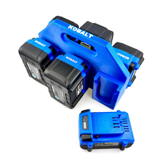 Battery Caddy to Suit Kobalt 24V Batteries – 6-Slot Workshop Organizer
