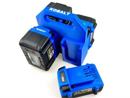Battery Caddy to Suit Kobalt 24V Batteries – 4-Slot Workshop Organizer