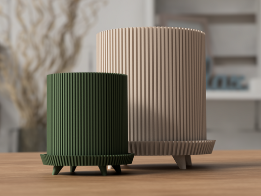 Elevara Planter with Legs - Vertical Ribbed Elevated Minimalist Pot