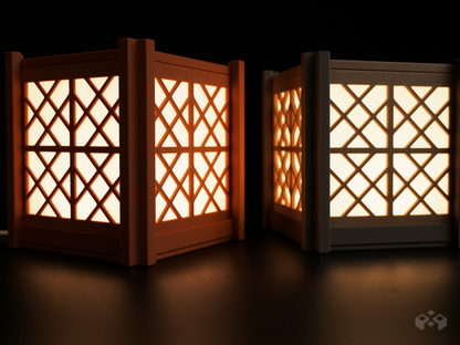 Shoji Lantern with Kumiko Pattern