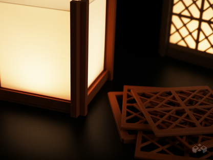 Shoji Lantern with Kumiko Pattern