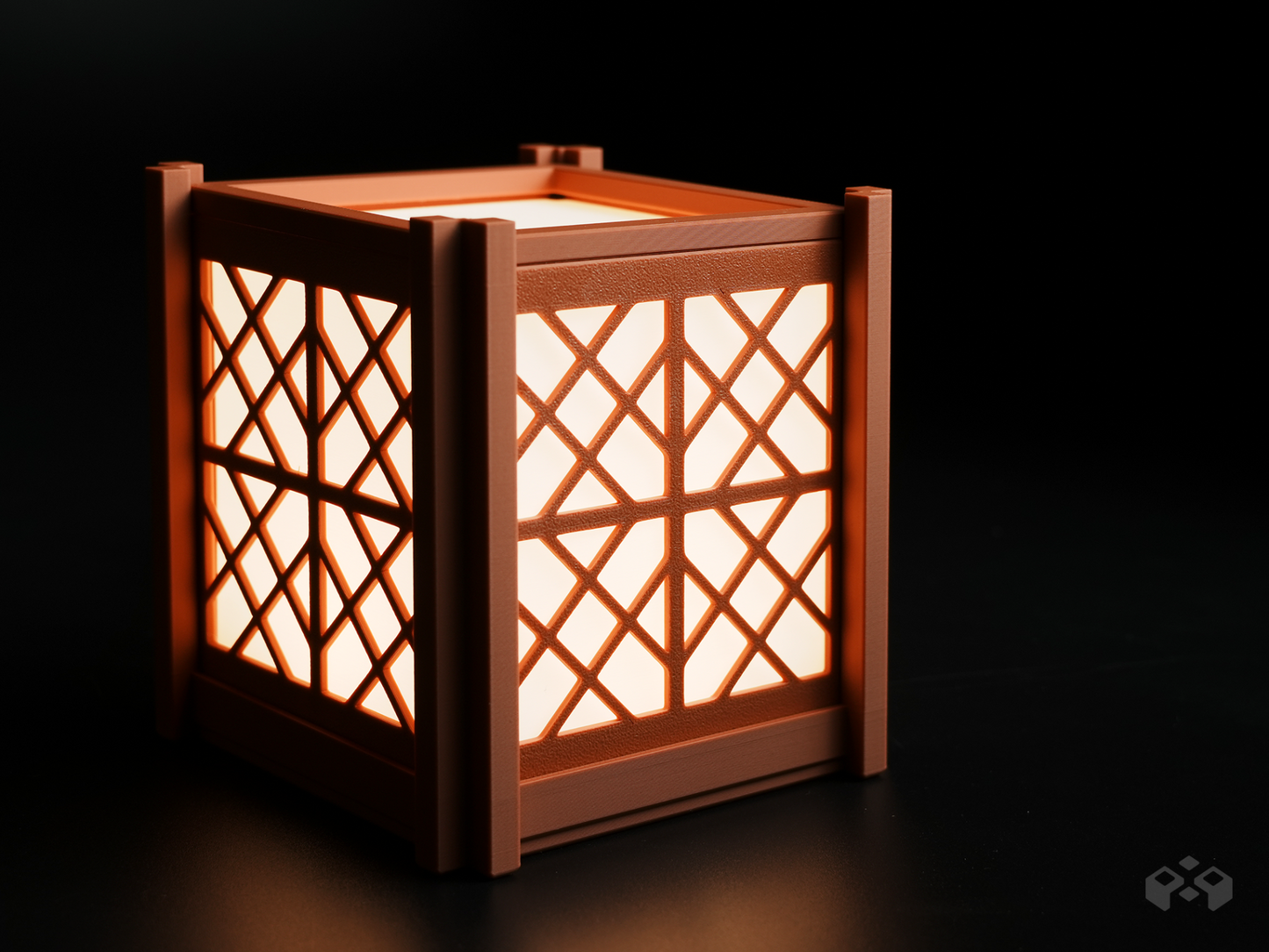 Shoji Lantern with Kumiko Pattern
