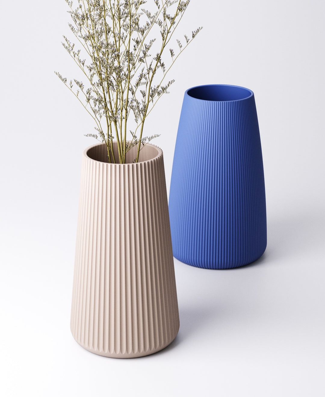 Tapered Ribbed Vase – Wide or Narrow Rib | 11×11×18 cm